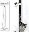 Cat Door Holder Latch - Bright White Cat Door Alternative Installs Fast Flex Latch Strap Let's Cats in and Keeps Dogs Out of Litter & Food. Safe Baby Proof One Piece No Measuring Extra Easy